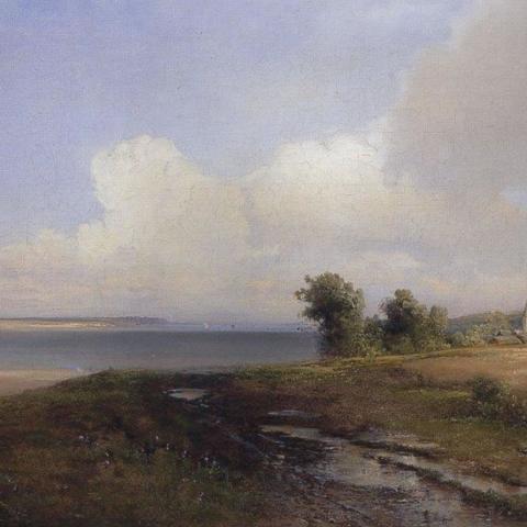 Саврасов Алексей Кондратьевич «Пейзаж. Берег Волги» (1874 г.)