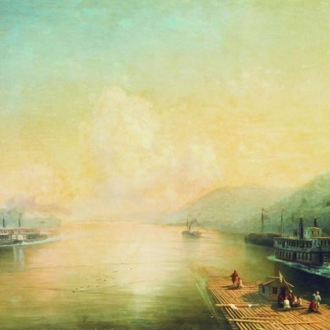 Айвазовский Иван Константинович «Волга у Жигулевских гор» (1887 г.)