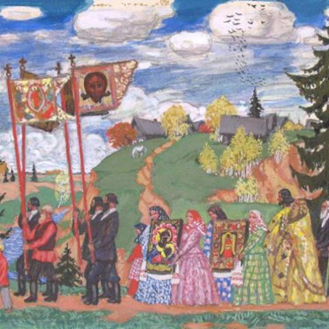 Кустодиев Б.М. «Крестный ход»