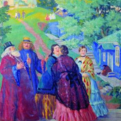 Кустодиев Б.М. «Встреча (Пасхальный день)»